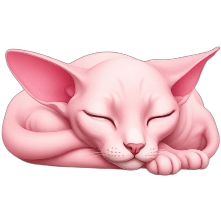 pink sphinx cat sleep  emoji