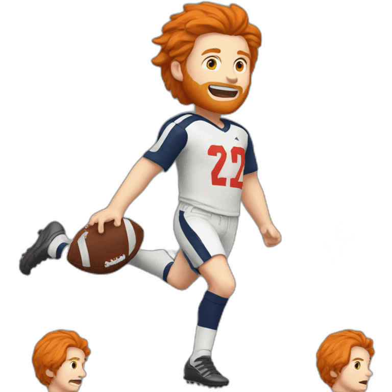 tom crossman with ginger hair kicking a football emoji