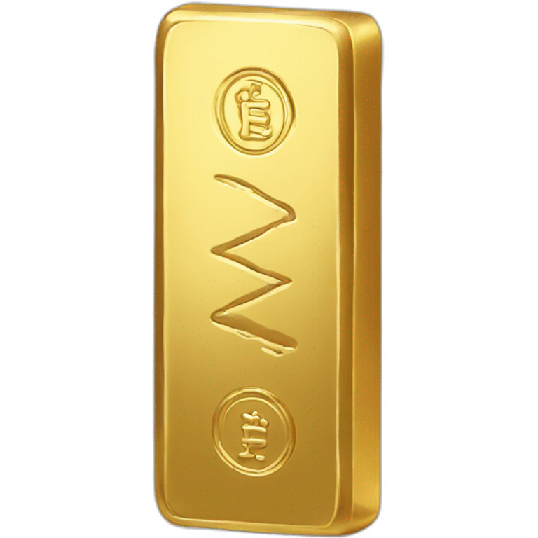 Gold bar in Round coin emoji