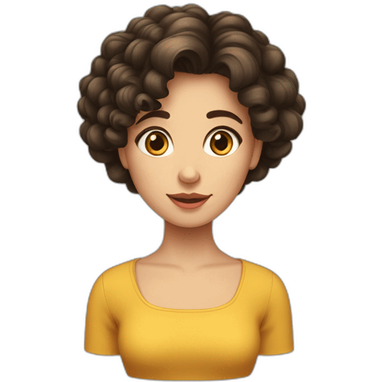 fille brune aux cheveux courts et frisés emoji