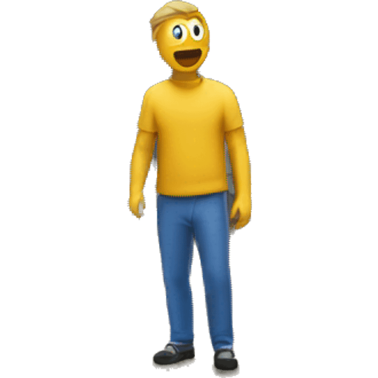 Guy standing next to run down house emoji