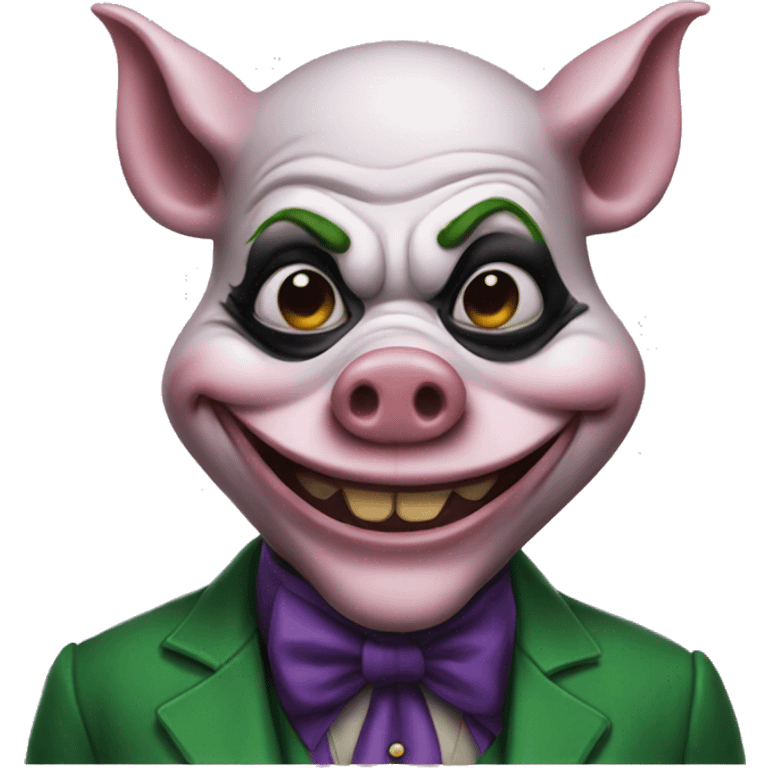 pig dressed as the joker emoji