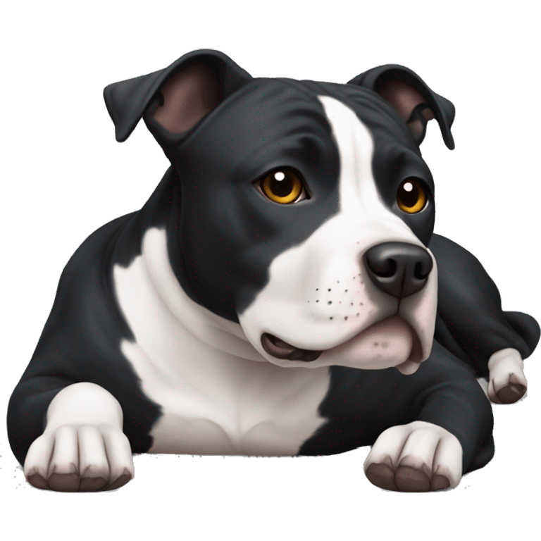 black staffordshire terrier lying down emoji