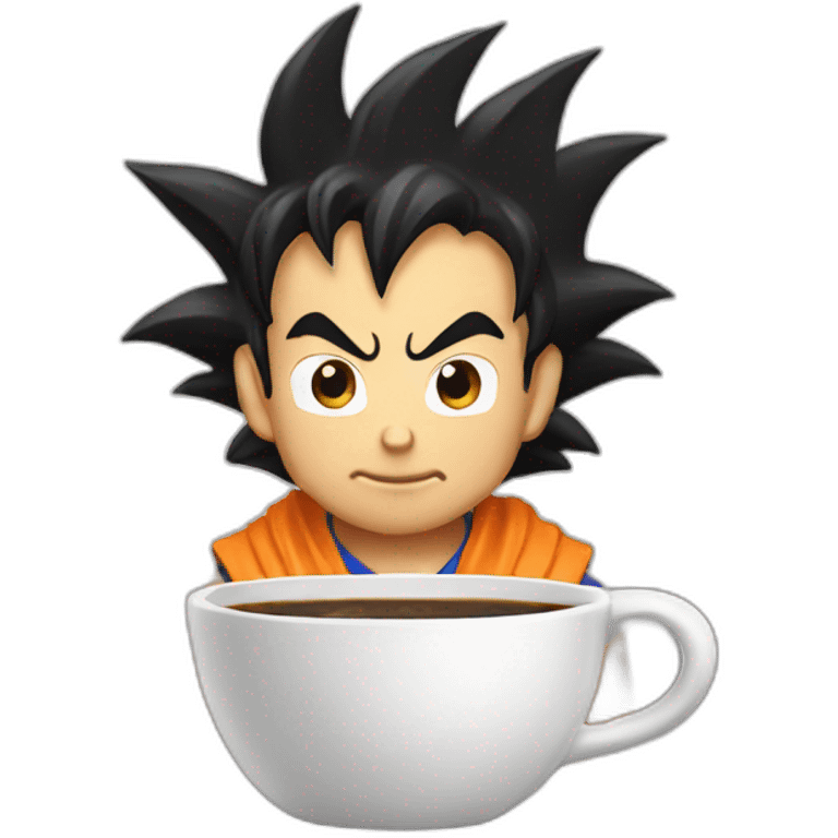 san goku drinks coffee emoji