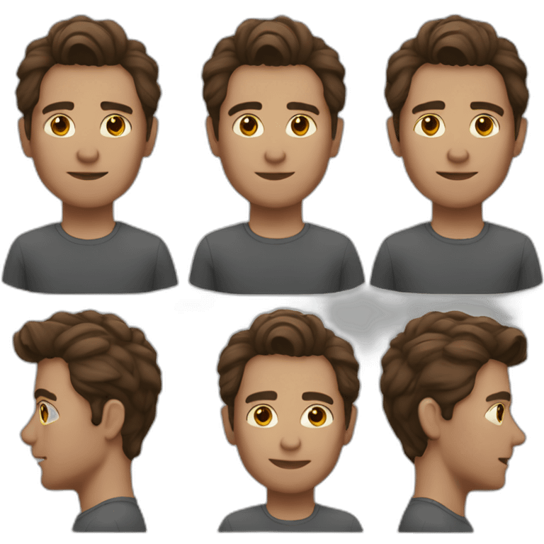 men brown hair  emoji