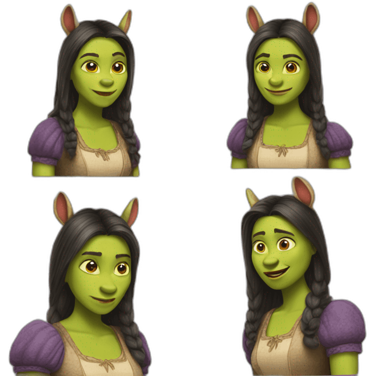 La dragona y burro shrek emoji