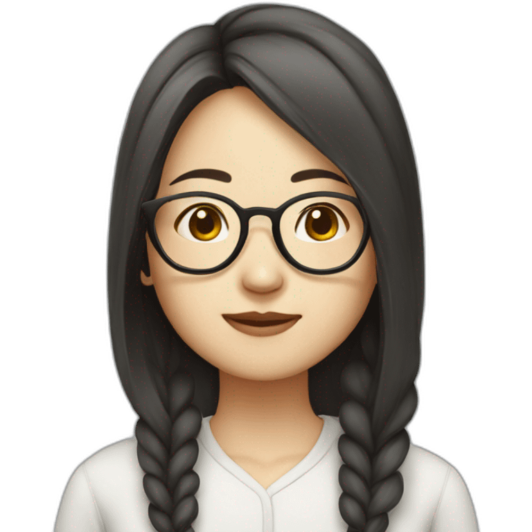 Chinese  lady wear glasses sleepylooks emoji