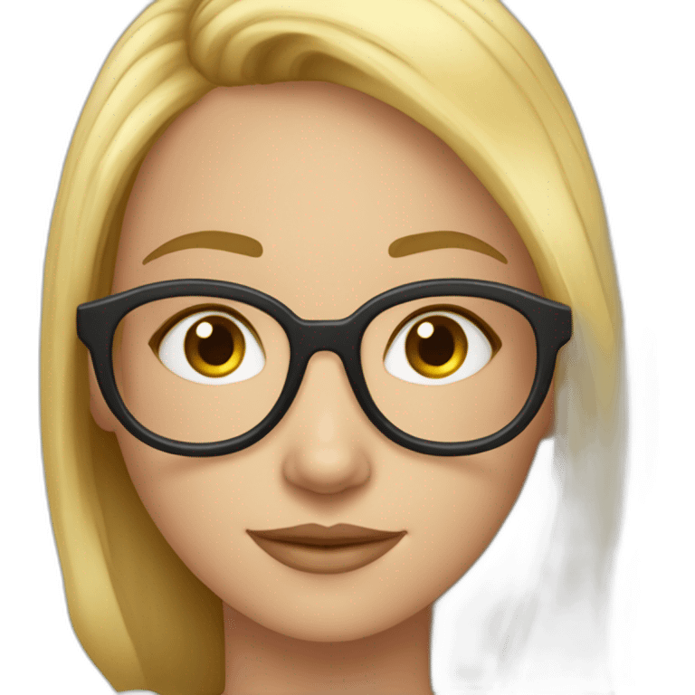 Une fille de 13 ans blonde avec des lunettes rondes joli emoji