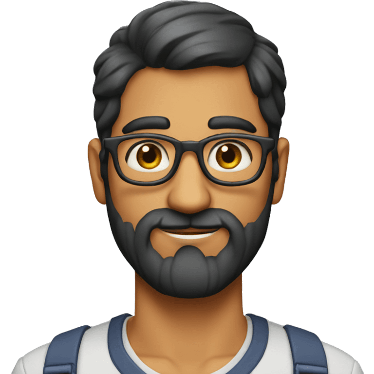 tall lanky nerdy indian dude with a barely existing beard emoji