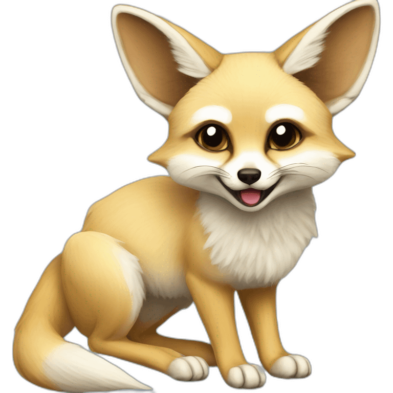 Fennec fox with phone emoji