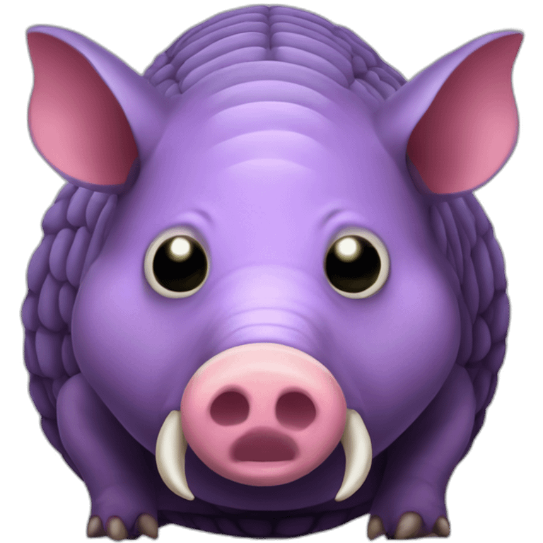 Purple Pig insect armadillo with evil face emoji