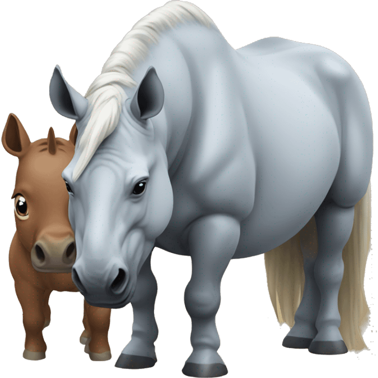 horse and rhino emoji