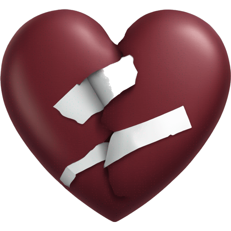 Burgundy Broken Heart Taped emoji