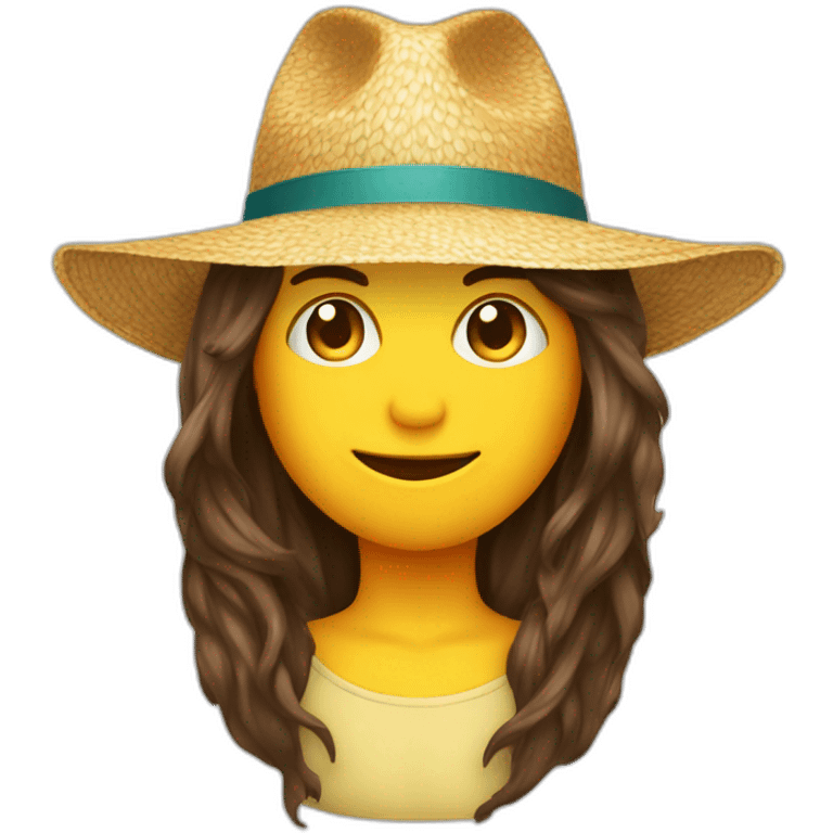 sun hat de playa con cola de caballo emoji