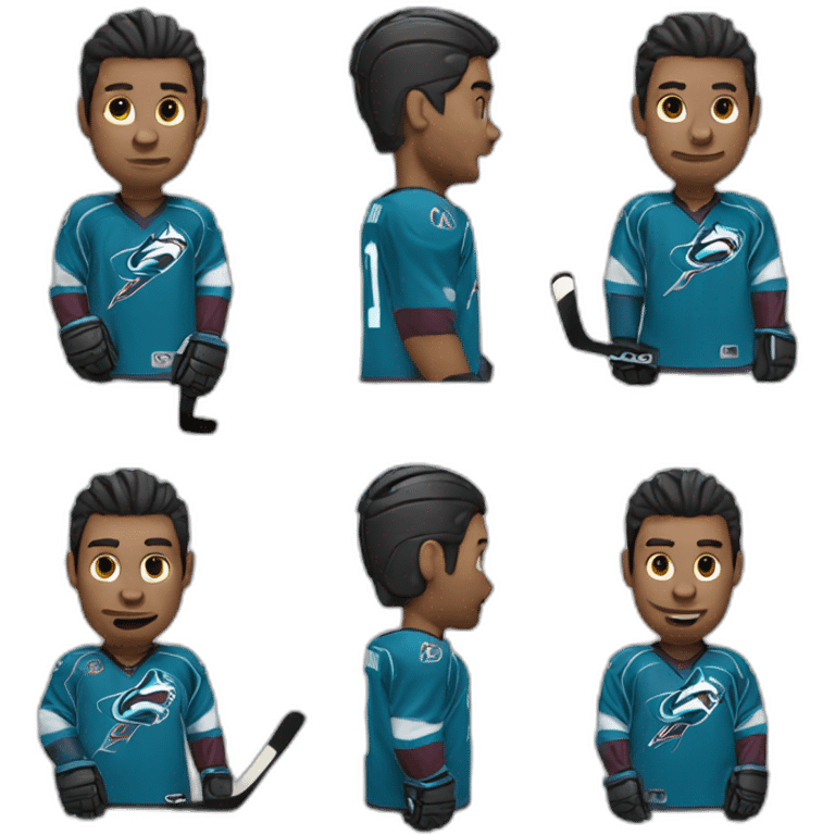 avalanche hockey player emoting emoji