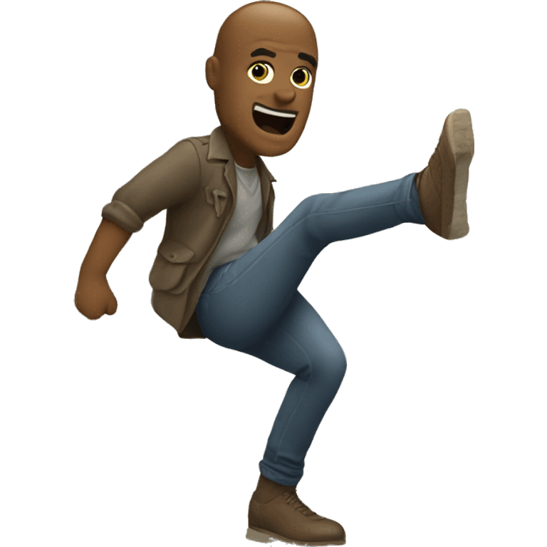 Man kicking can down road emoji