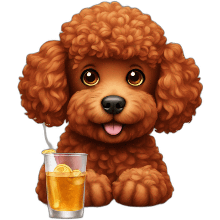 red poodle drinking bear emoji