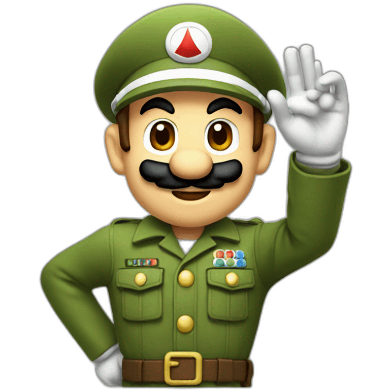 mario doing a military salute emoji