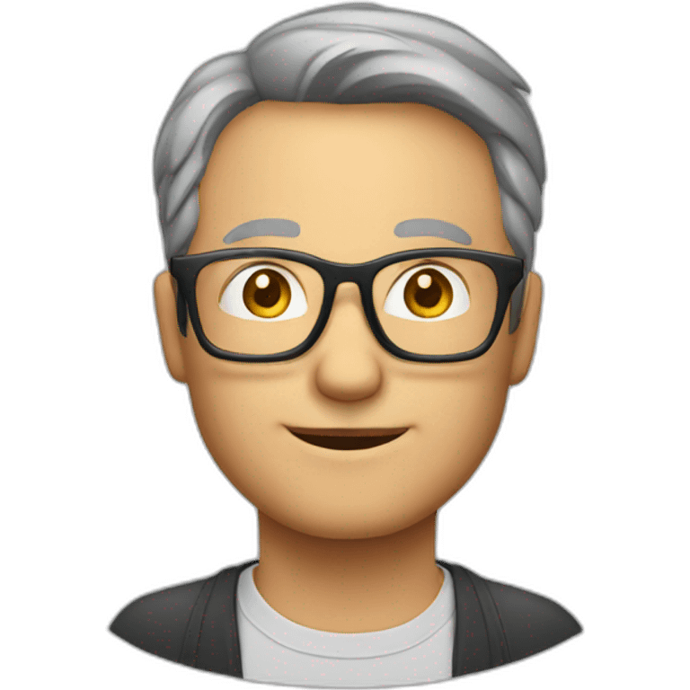 middle-aged man with glasses,icon emoji