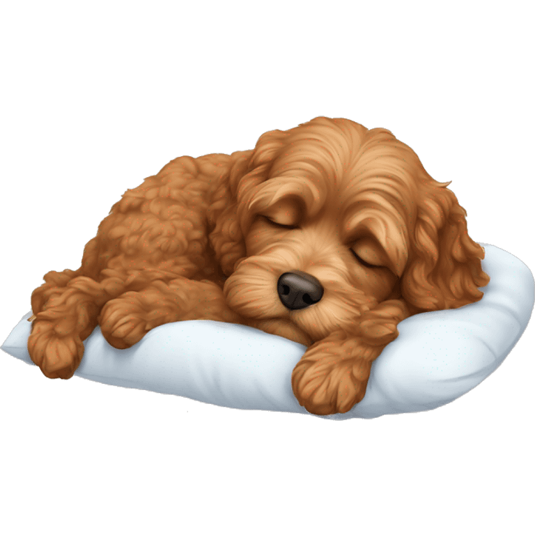 brown cavapoo sleeping emoji