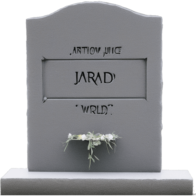 Tombstone that says LLJW Jarad Juice WRLD Anthony Higgins 1998 - 2019 emoji