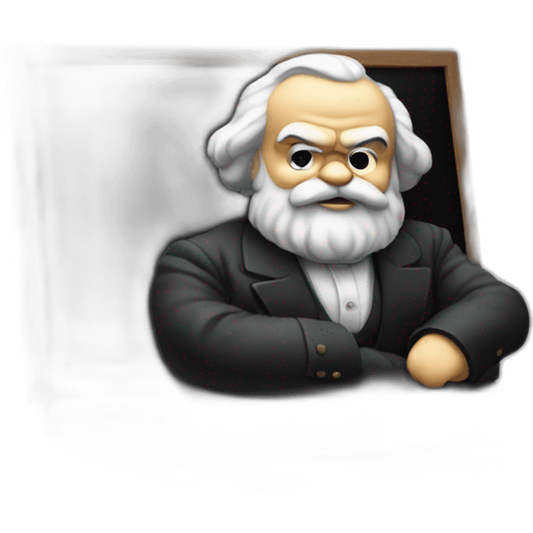 karl marx sits at the computer emoji