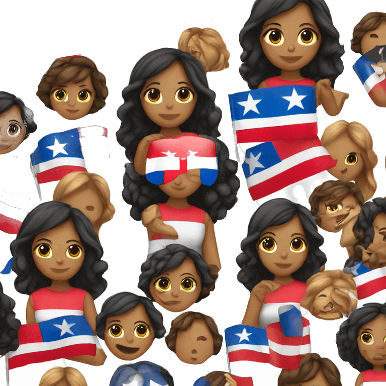 Latina girl with puerto Rico flag emoji