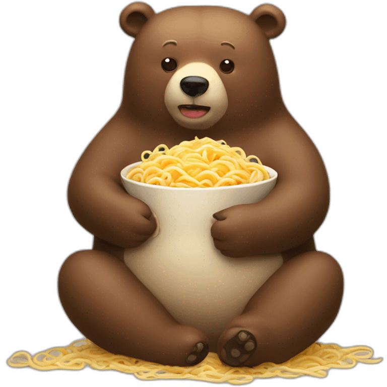 fatty bear eating noddle emoji