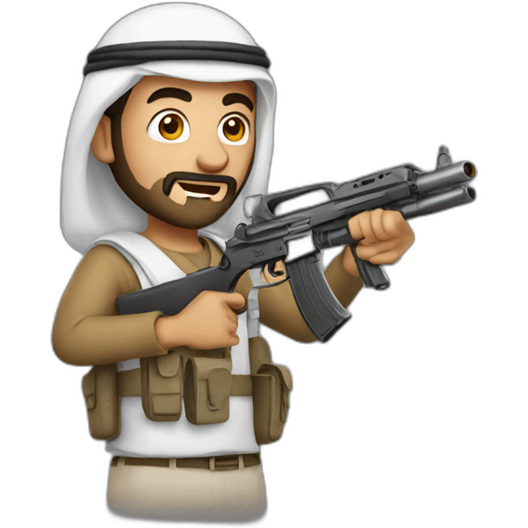 Arab guy with a gun emoji