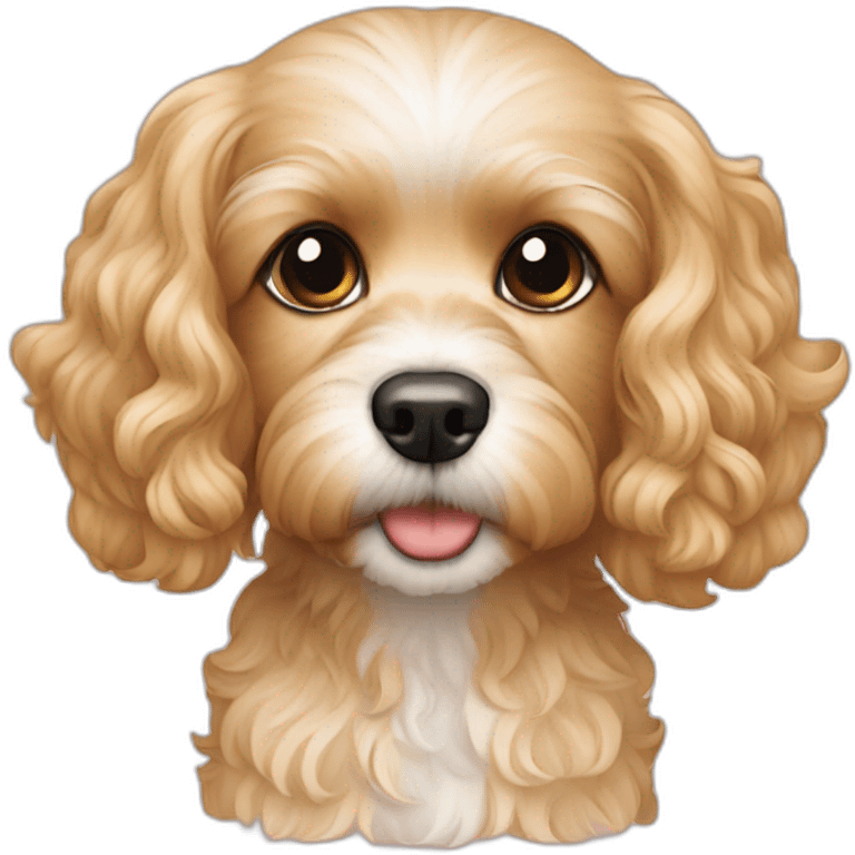 Blonde cavapoo emoji