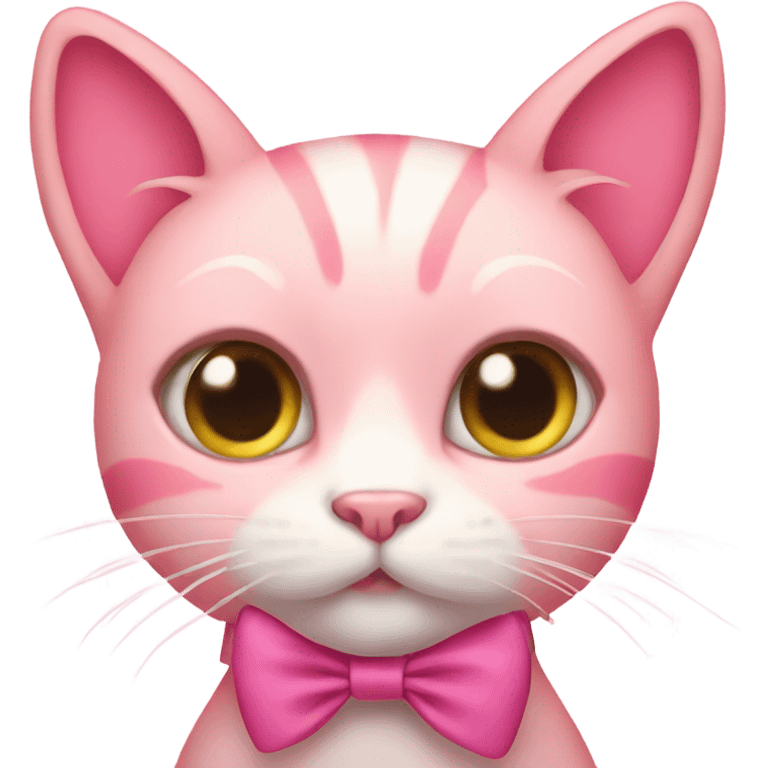 Pink cat with bow emoji