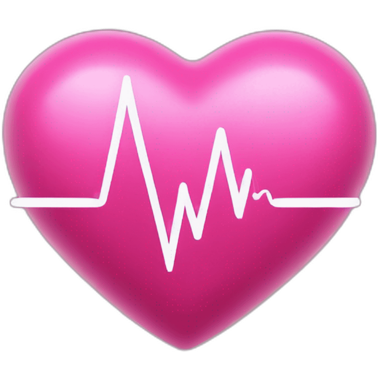 Pink heart with heartbeat monitor line through it emoji