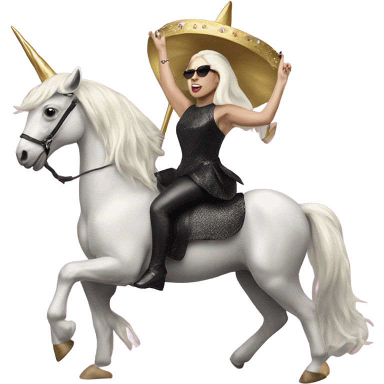 lady gaga riding a unicorn emoji