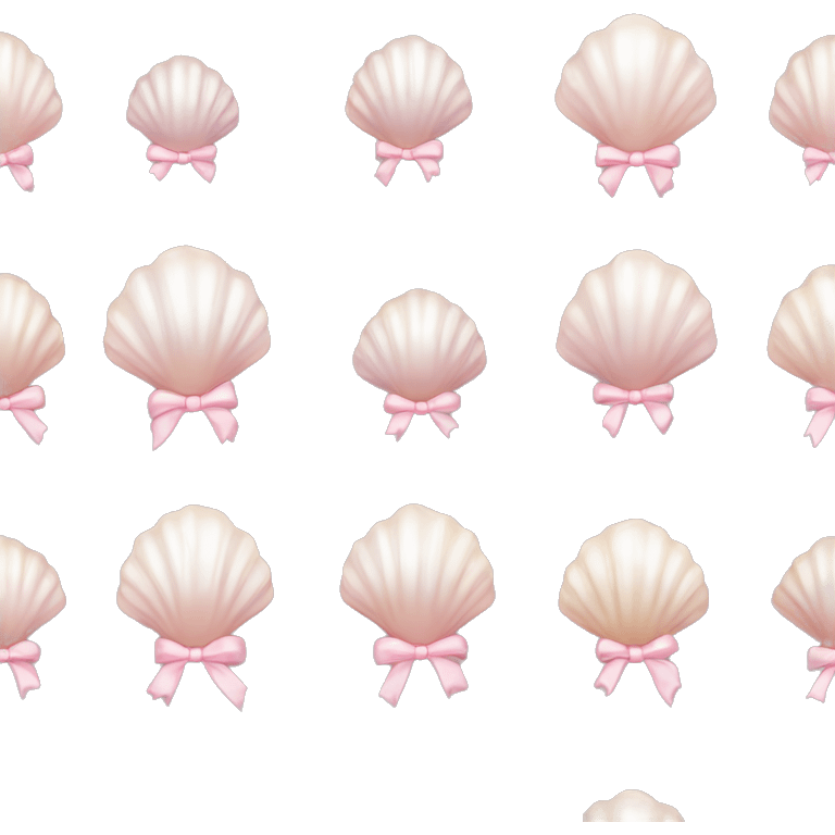 Pearl shell and light pink bow emoji