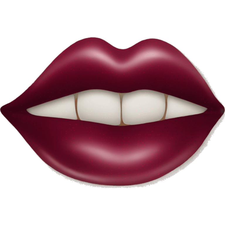 Burgundy kiss imprint  emoji