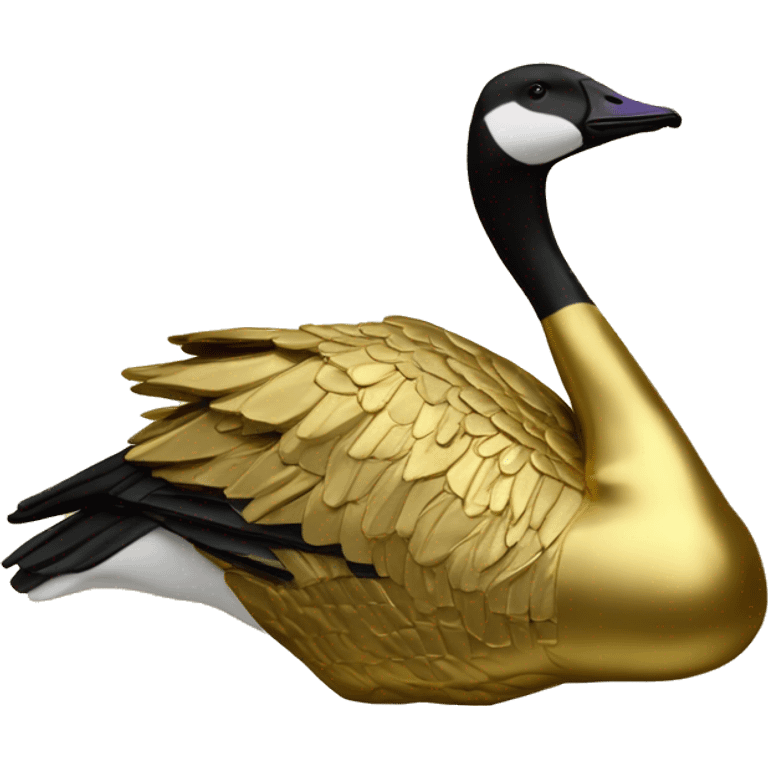 Canada goose made of gold gilded shiny emoji