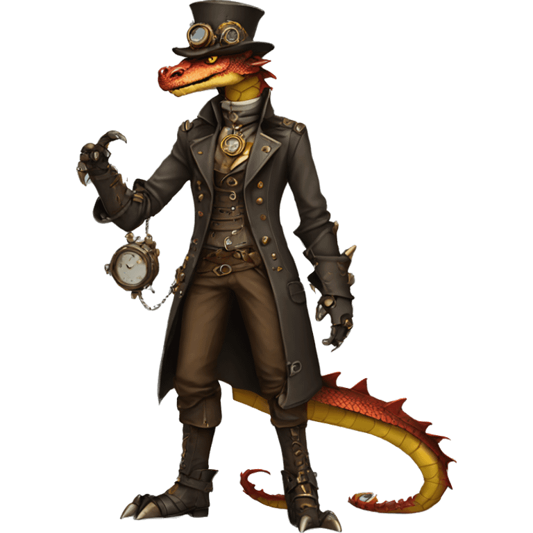 Steampunk Dragon full body emoji