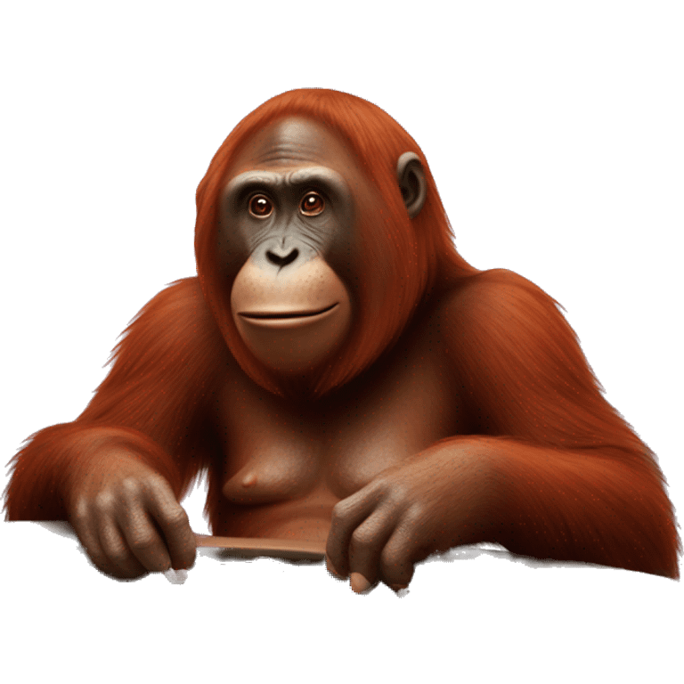 Orangutan playing poker emoji