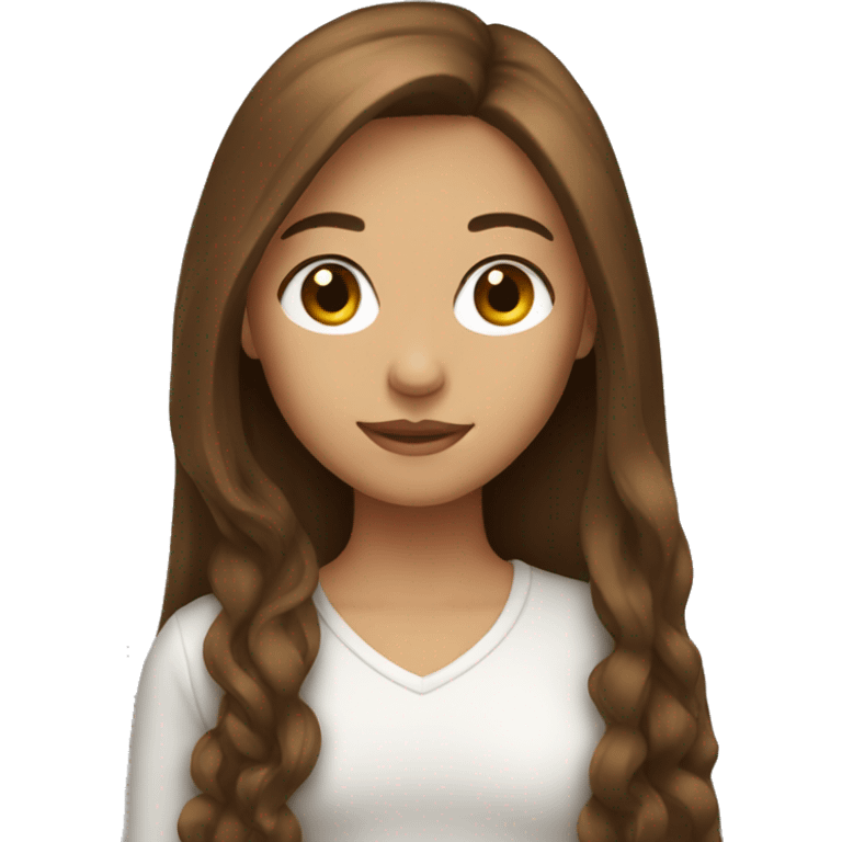 Pretty girl with long brown hair  emoji