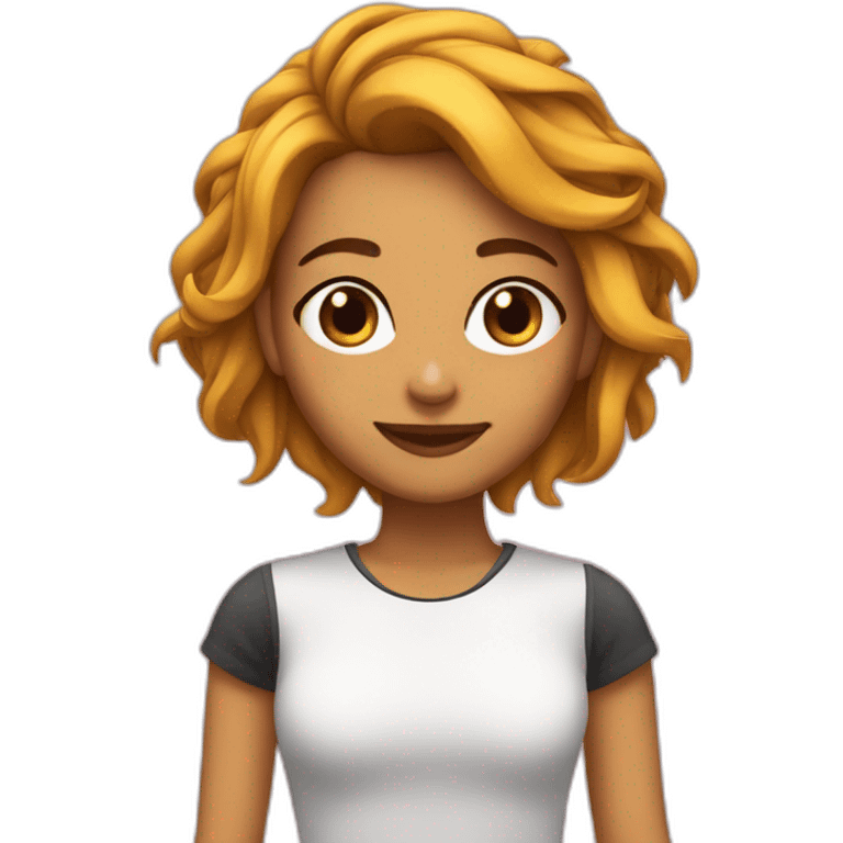 chica pelo corto con el pelo abajo de las orejas emoji