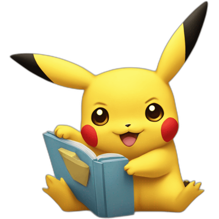 Pikachu assis et mignon emoji