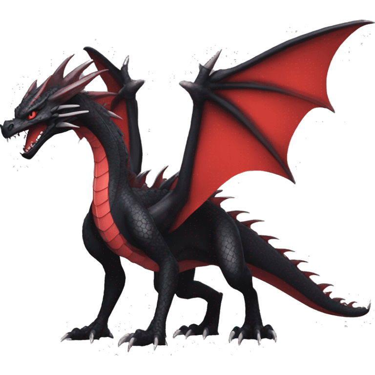 cool edgy black and red Dark-type nargacuga dragon Pokémon full body emoji