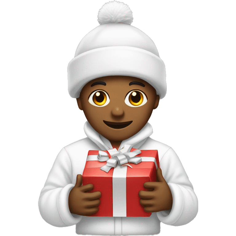 white christmas gift emoji