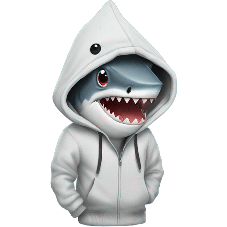 Shark wearing hoodie  emoji