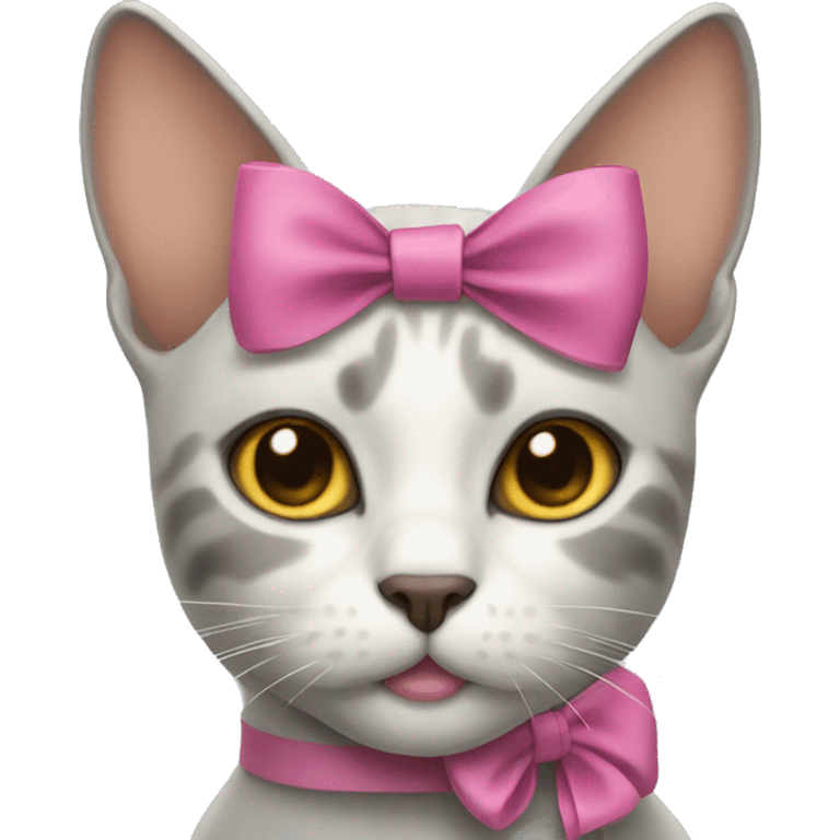 cat with a bow on her ear emoji