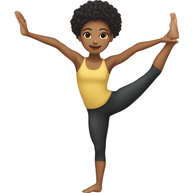 Mixed girl doing hand stand split emoji