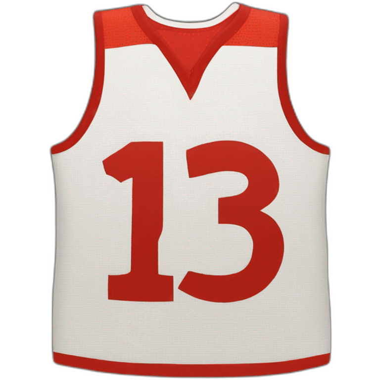 maillot de basket rouge numéro 13  emoji