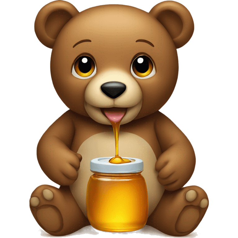 Teddy bear eating honey emoji