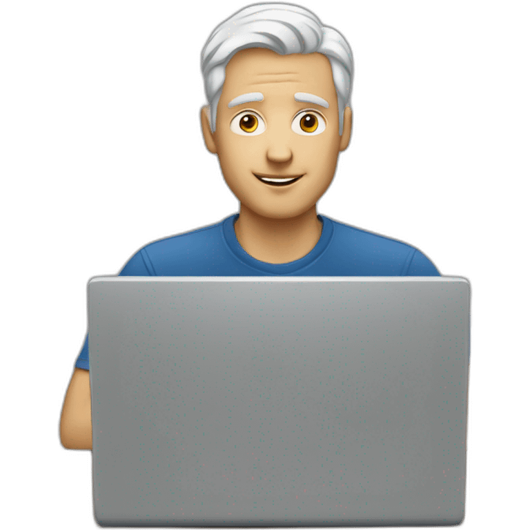 white man behind the laptop emoji