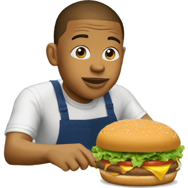 Mbappe qui mange un burger emoji